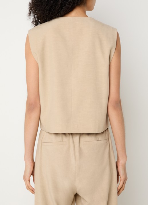 alchemist Masey gilet in linnenblend met borstzak - achterkant 4 beige