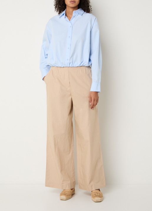 alchemist Mid waist wide fit joggingbroek met steekzakken - voorkant 4 beige