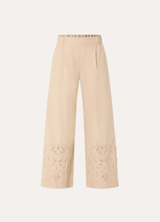 alchemist Moonflower high waist loose fit pantalon met broderie - voorkant 2 beige