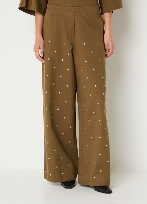 alchemist Moonflower high waist wide fit cullote met studs
