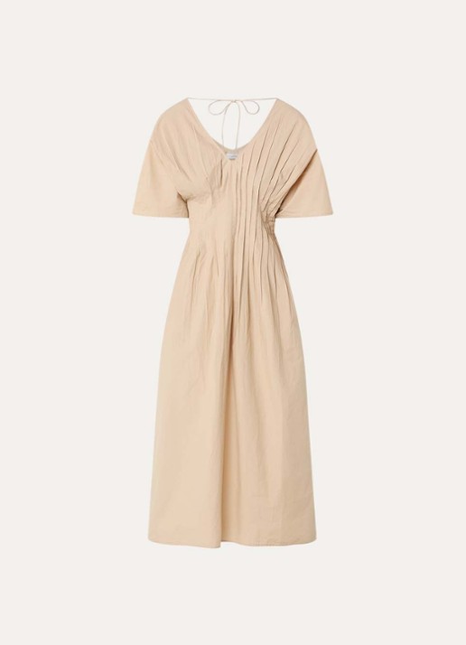 alchemist Pippa midi jurk met plooidetail en trompetmouw
