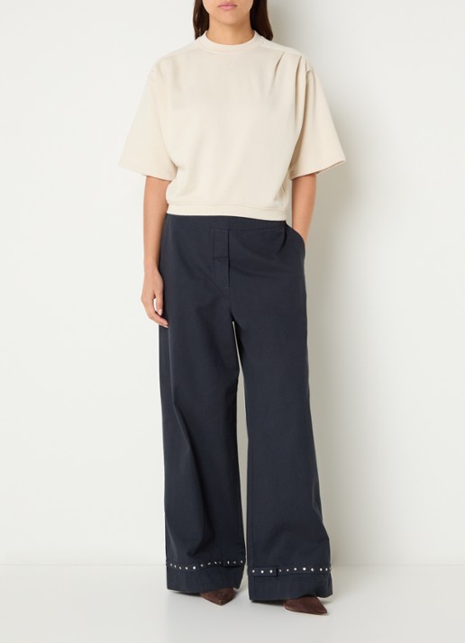 alchemist Ray sweater met ronde hals - voorkant 4 vanillegeel