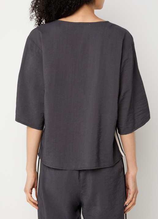 alchemist Romi T-shirt met V-hals - achterkant 4 antraciet