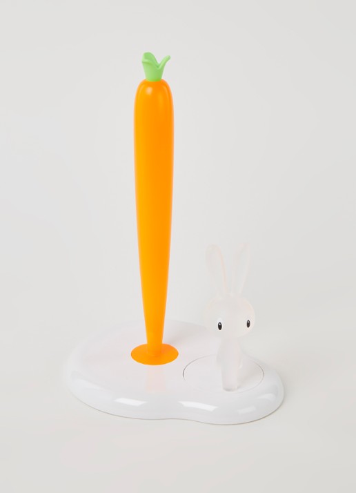 Alessi Bunny & Carrot keukenrolhouder  - voorkant 3 wit