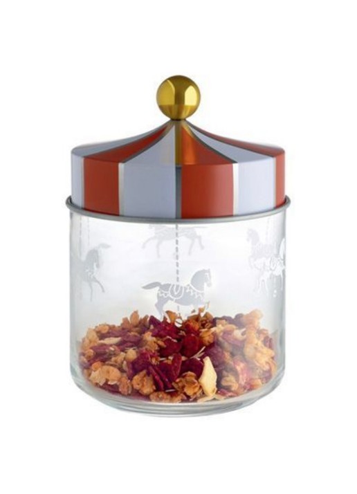 Alessi Circus voorraadpot medium - voorkant rood
