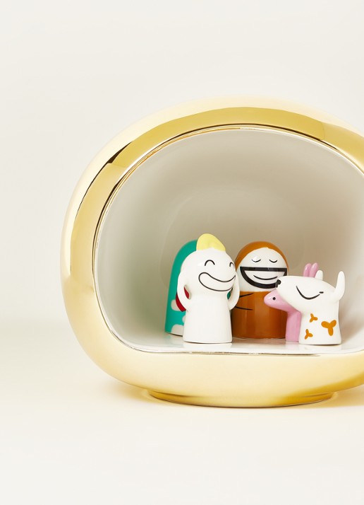 Alessi Kerststal 13,5 cm 6-delig - detail goud