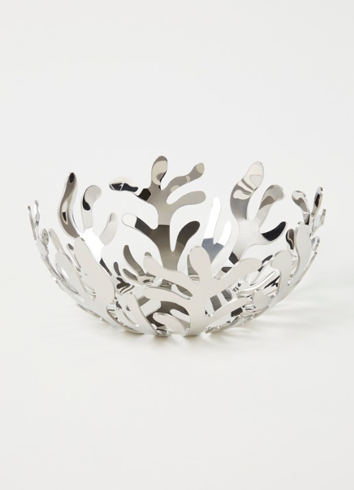 Alessi Mediterraneo fruitschaal 21 cm - voorkant 3 zilver