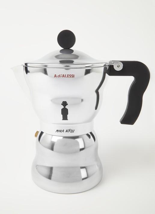 Alessi Moka koffiemaker  - voorkant 2 zilver