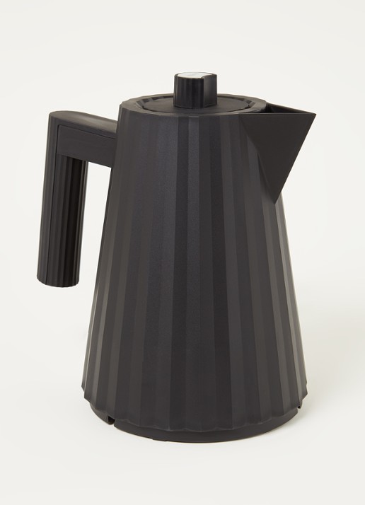 Alessi Plissé waterkoker 1 liter - voorkant 3 zwart