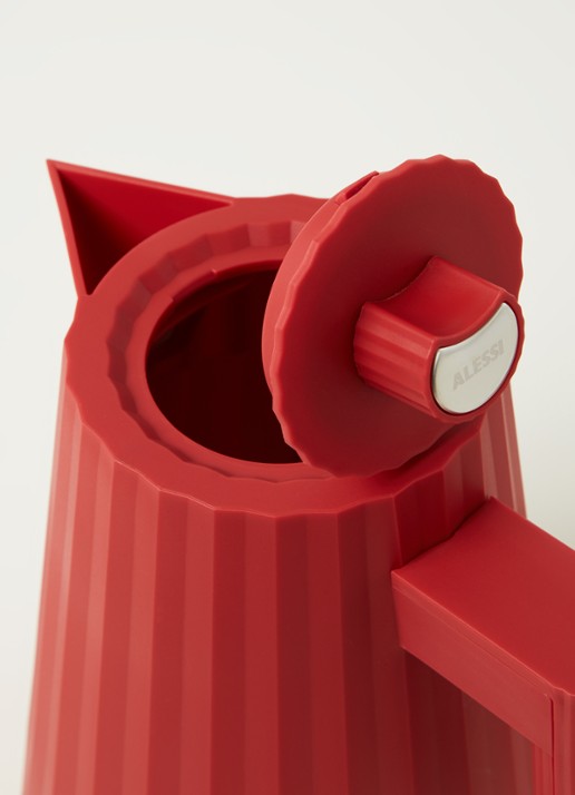 Alessi Plissé waterkoker 1 liter - detail 3 steenrood