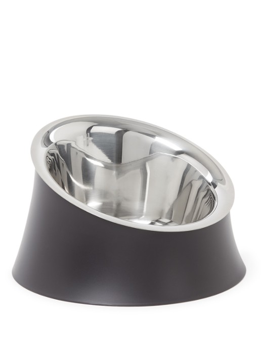 Alessi Wowl voerbak voor honden 21 cm - voorkant zwart