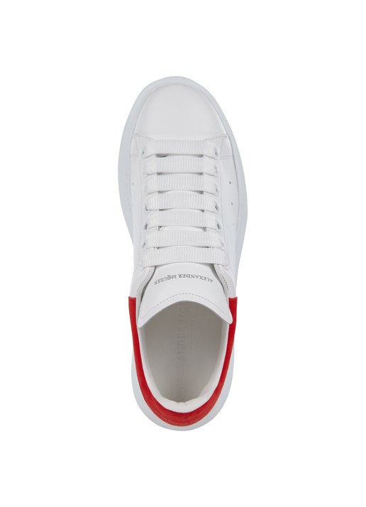 Alexander McQueen Oversized sneaker van kalfsleer - detail wit