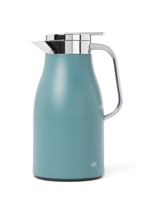 Alfi Thermoskan Skyline 1,0 liter  - voorkant 2 staalblauw