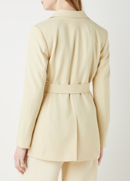 Aligne Ferran blazer met strikceintuur - achterkant 3 vanillegeel