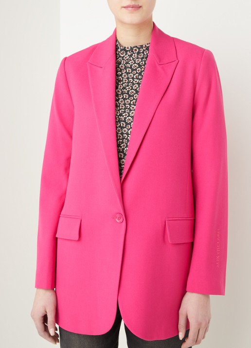 Alix The Label Longline blazer met klepzakken - detail 4 roze