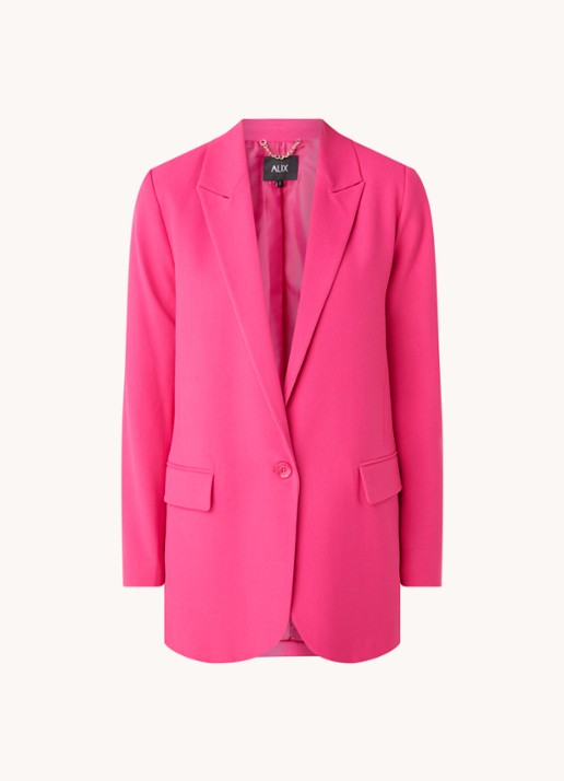 Alix The Label Longline blazer met klepzakken - voorkant roze
