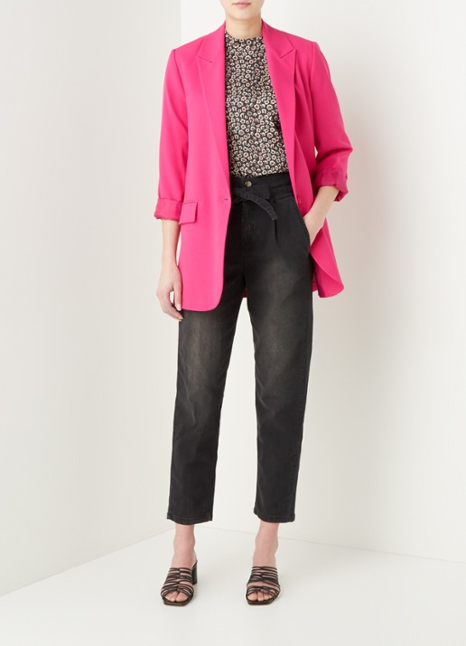 Alix The Label Longline blazer met klepzakken - voorkant 2 roze