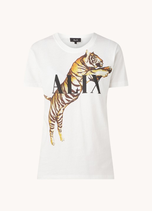 Alix The Label T-shirt met logoprint - voorkant 2 wit