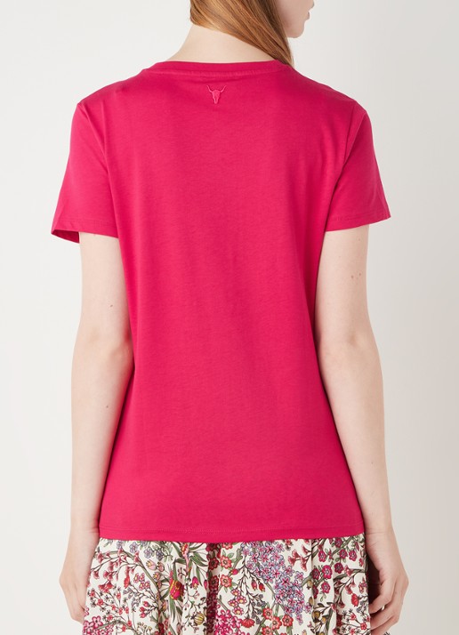 Alix The Label T-shirt met logoprint - achterkant donkerroze