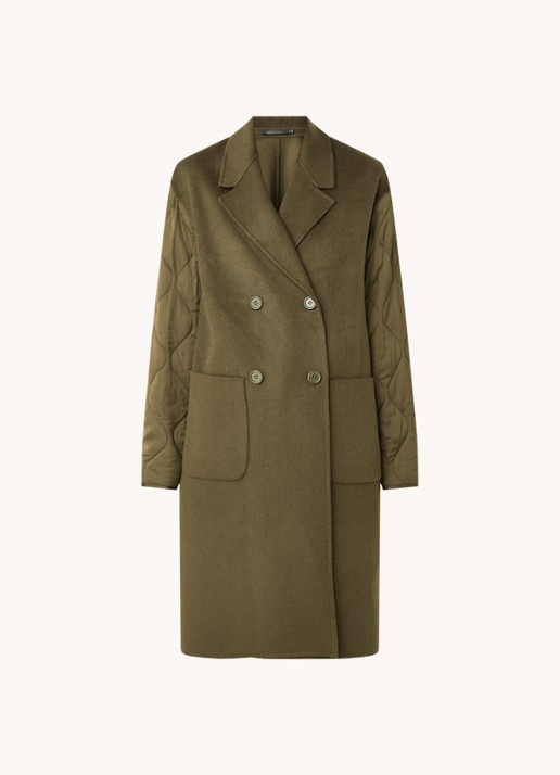 ALLSAINTS Florence mantel in wolblend - voorkant 3 bronsgroen