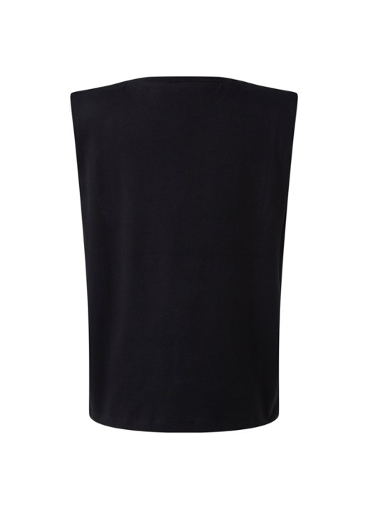 ALLSAINTS Mika mouwloze top met schoudervulling - achterkant zwart