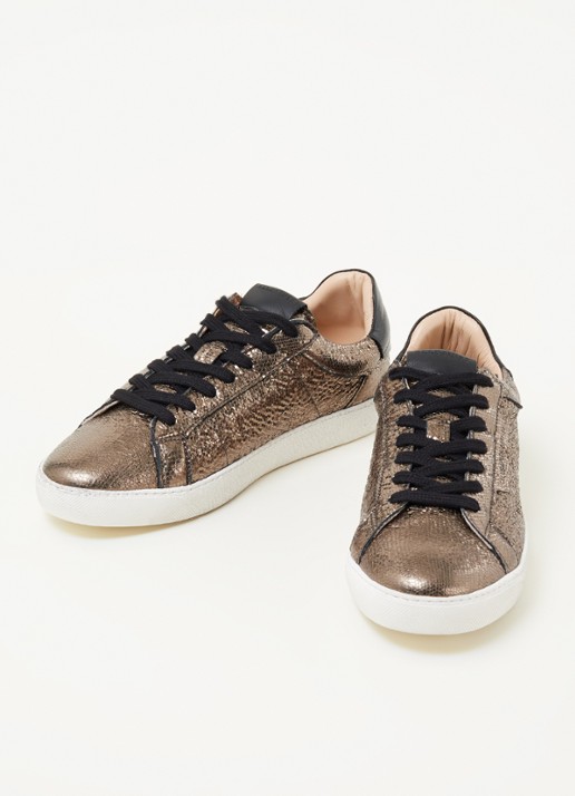 ALLSAINTS Sheer shimmer sneaker met metallic finish - detail 2 goud