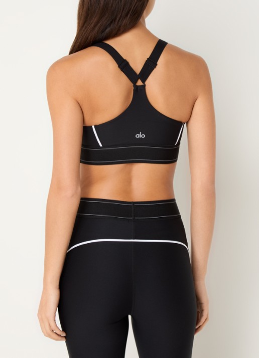 Alo Yoga Airlift sport bh met medium support - achterkant 3 zwart
