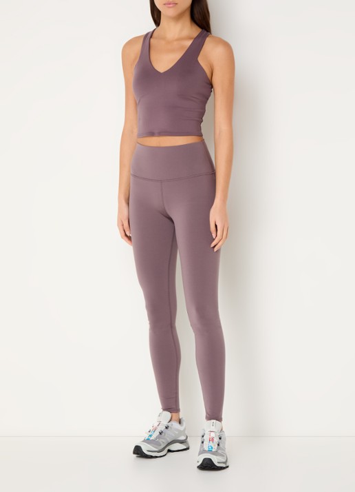 Alo Yoga High waist trainingslegging met logo - voorkant 3 bruin