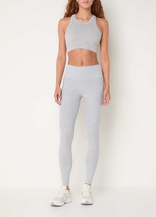 Alo Yoga High waist trainingslegging met logo - voorkant 3 lichtgrijs