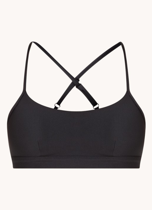 Alo Yoga Intrigue sport bh met light support - voorkant 3 zwart