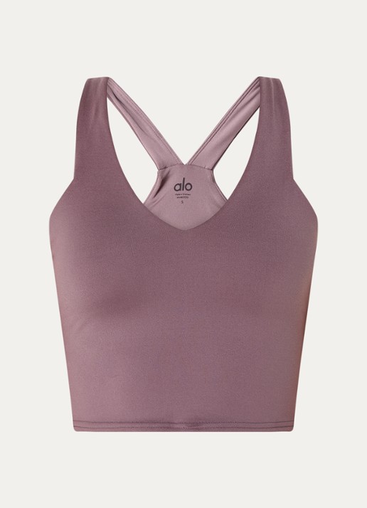 Alo Yoga Naadloze sport bh met light support - voorkant taupe