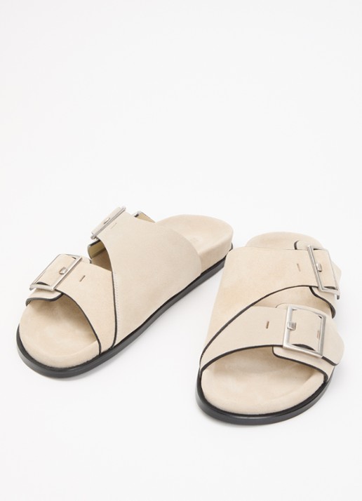 ALOHAS Alba slipper van suède - detail 3 beige