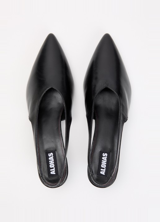 ALOHAS Eros sling-back van leer - detail 3 zwart