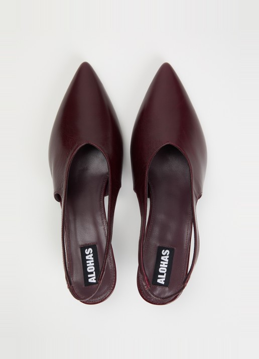 ALOHAS Eros slingback van leer - detail 3 bordeauxrood
