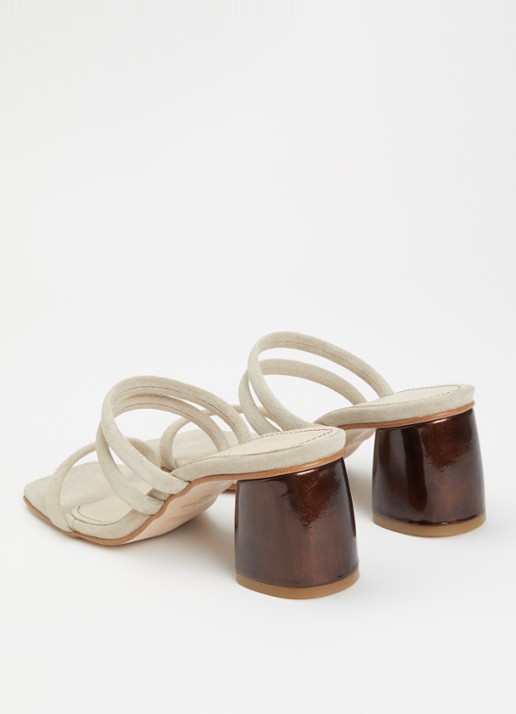 ALOHAS Indiana sandalette van suède - achterkant lichtgrijs
