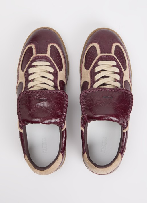 ALOHAS Tb.490 Club sneaker van lakleer met details van suède - detail 3 bordeauxrood