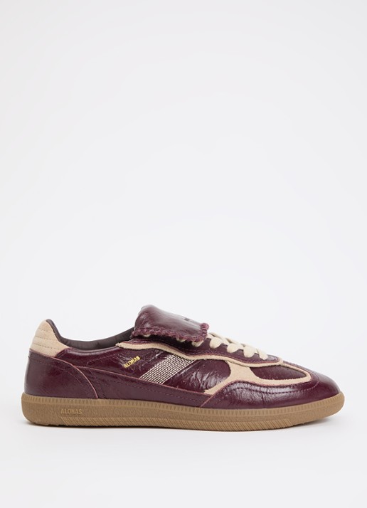 ALOHAS Tb.490 Club sneaker van lakleer met details van suède - voorkant 5 bordeauxrood
