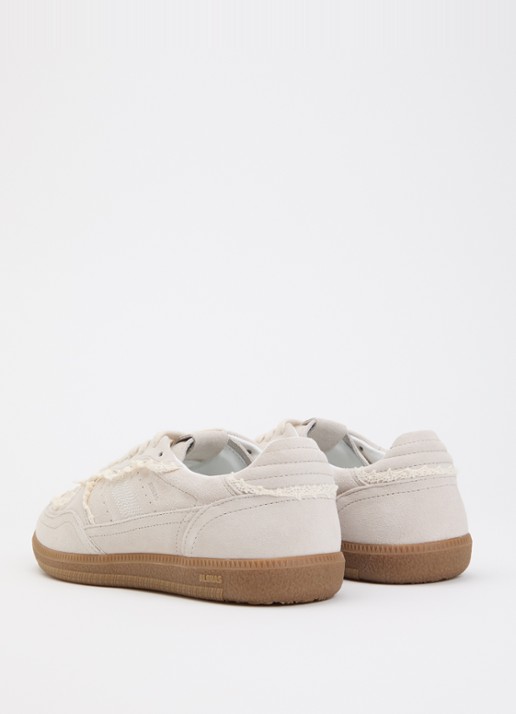 ALOHAS Tb.490 Crochet sneaker van suède met broderie - achterkant 2 creme