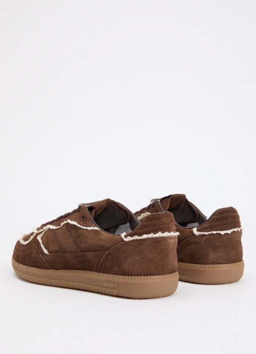 ALOHAS Tb.490 Crochet sneaker van suède met broderie - achterkant 2 chocoladebruin