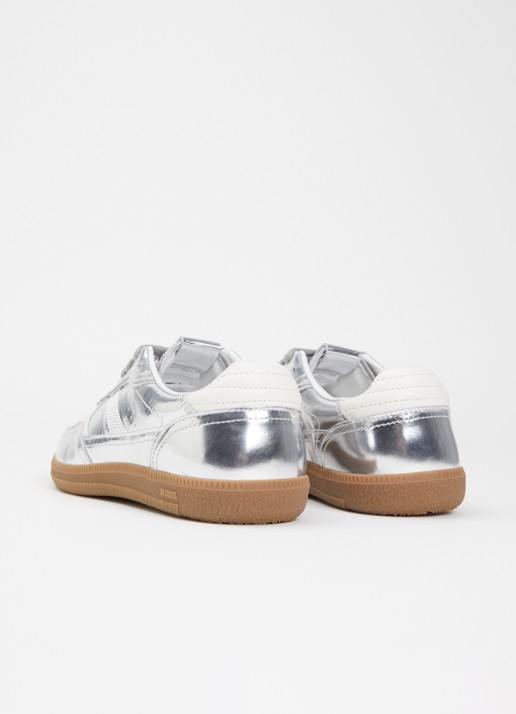 ALOHAS TB.490 Rife sneaker van leer met metallic finish - achterkant 5 zilver