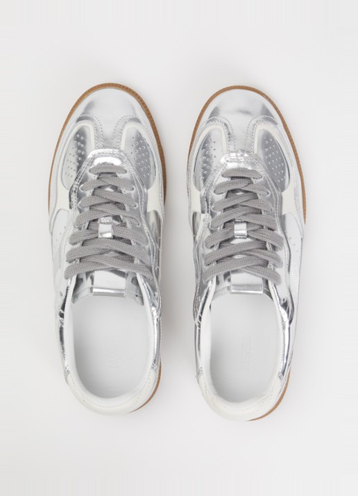 ALOHAS TB.490 Rife sneaker van leer met metallic finish - detail 2 zilver