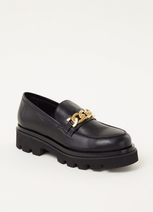ALOHAS Track Total loafer van leer - voorkant zwart