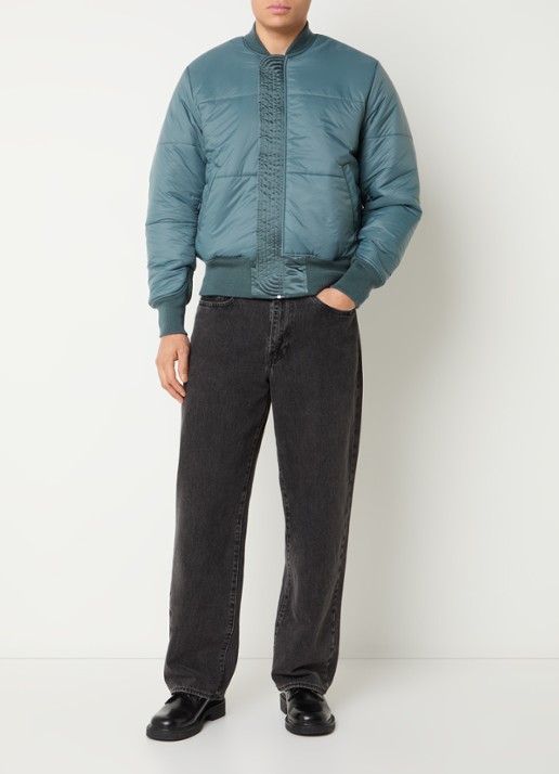 Alpha Industries MA-1 Base Flight reversible gewatteerd bomberjack met steekzakken - voorkant 4 petrol