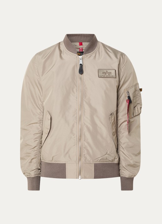 Alpha Industries Ma-1 bomberjack met klepzakken - voorkant 3 khaki
