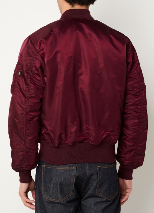 Alpha Industries MA-1 gewatteerd bomberjack met klepzakken - achterkant 5 bordeauxrood