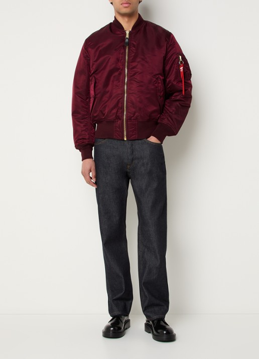 Alpha Industries MA-1 gewatteerd bomberjack met klepzakken - voorkant 4 bordeauxrood