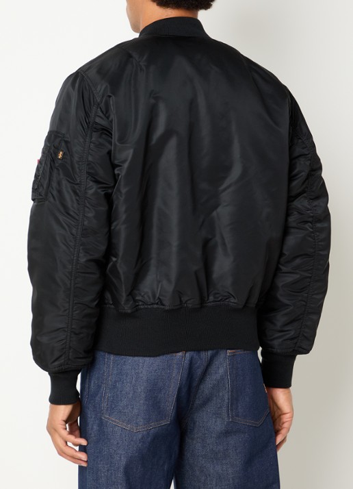 Alpha Industries MA-1 Heritage reversible gewatteerd bomberjack met klepzakken - achterkant zwart