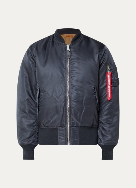 Alpha Industries MA-1 Heritage reversible gewatteerd bomberjack met klepzakken - voorkant 3 antraciet
