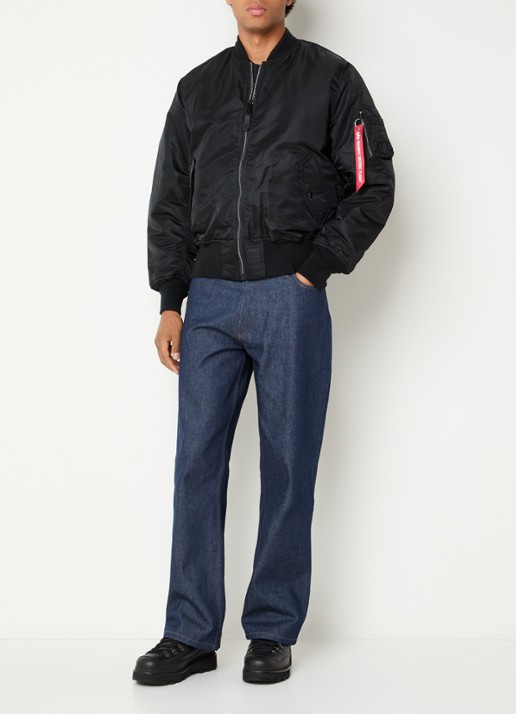 Alpha Studio MA-1 Heritage reversible gewatteerd bomberjack met klepzakken - voorkant 4 zwart