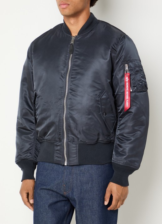 Alpha Studio MA-1 Heritage reversible gewatteerd bomberjack met klepzakken - detail 5 antraciet